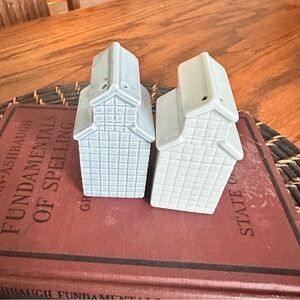 Vintage ceramic grain elevator Salt and pepper shakers see pics